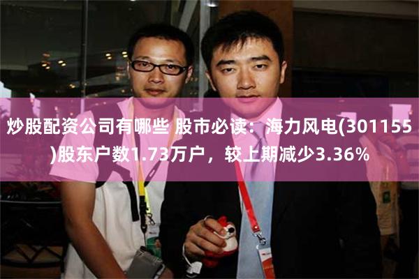 炒股配资公司有哪些 股市必读：海力风电(301155)股东户数1.73万户，较上期减少3.36%