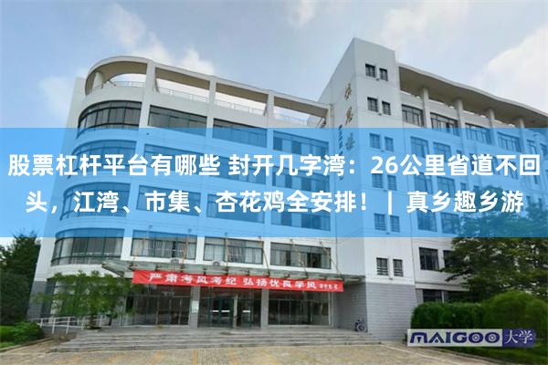 股票杠杆平台有哪些 封开几字湾：26公里省道不回头，江湾、市集、杏花鸡全安排！ |  真乡趣乡游